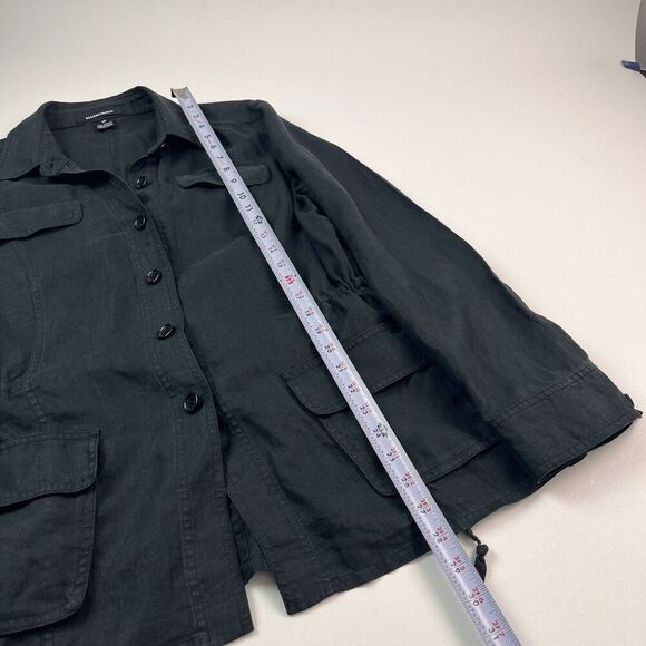 Vintage 100% Linen Lightweight Jacket 12 Black Old Money Preppy Nautical - Picture 6 of 11